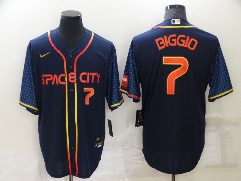 Men Houston Astros #7 Biggio Blue City Edition Game Nike 2022 MLB Jersey->cleveland indians->MLB Jersey